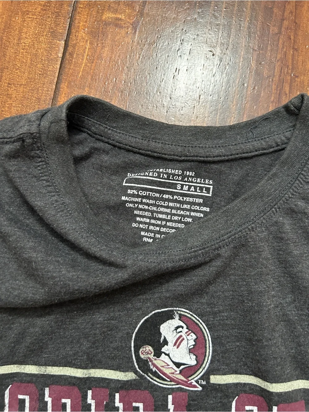 Florida State Seminoles Charcoal Small Graphic Tee